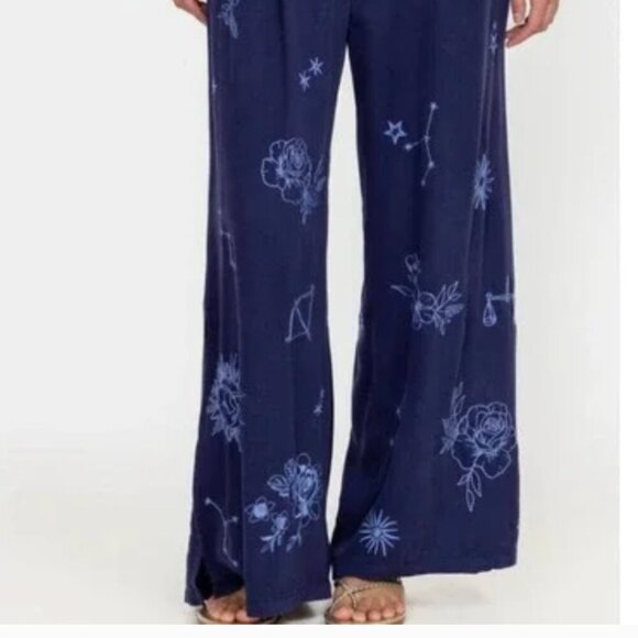 Johnny Was Bijou High Slit Embroidered Pants Boho Luxury XL NWT - Picture 5 of 7